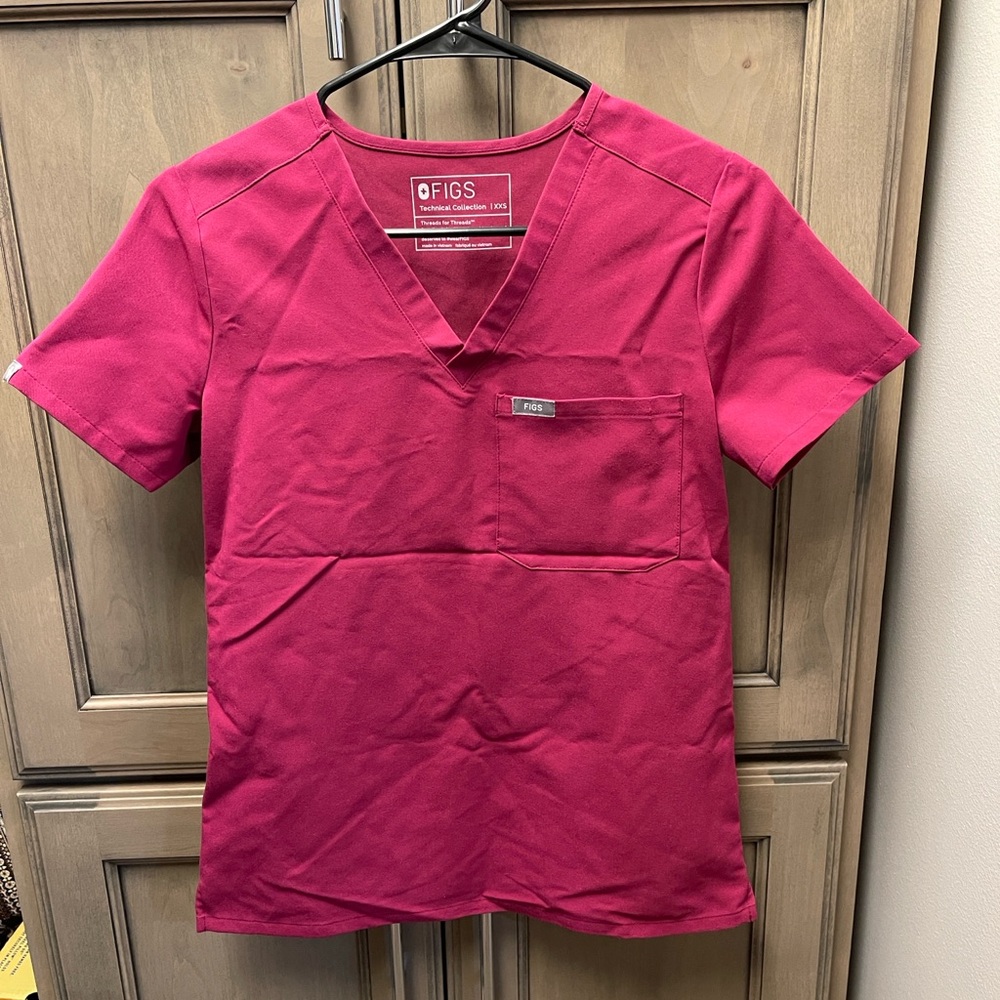Figs XXS Pink Scrub Top